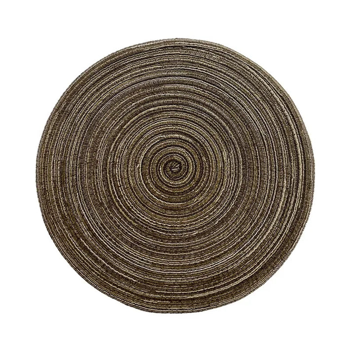Variant image for Round Placemat Table Woven Vinyl Individual Placemats for Table Non-Slip Kitchen Tableware Drink Cup Coaster Hoilday Decoration-6
