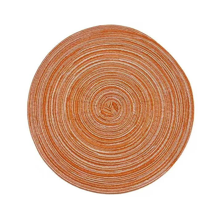 Variant image for Round Placemat Table Woven Vinyl Individual Placemats for Table Non-Slip Kitchen Tableware Drink Cup Coaster Hoilday Decoration-8