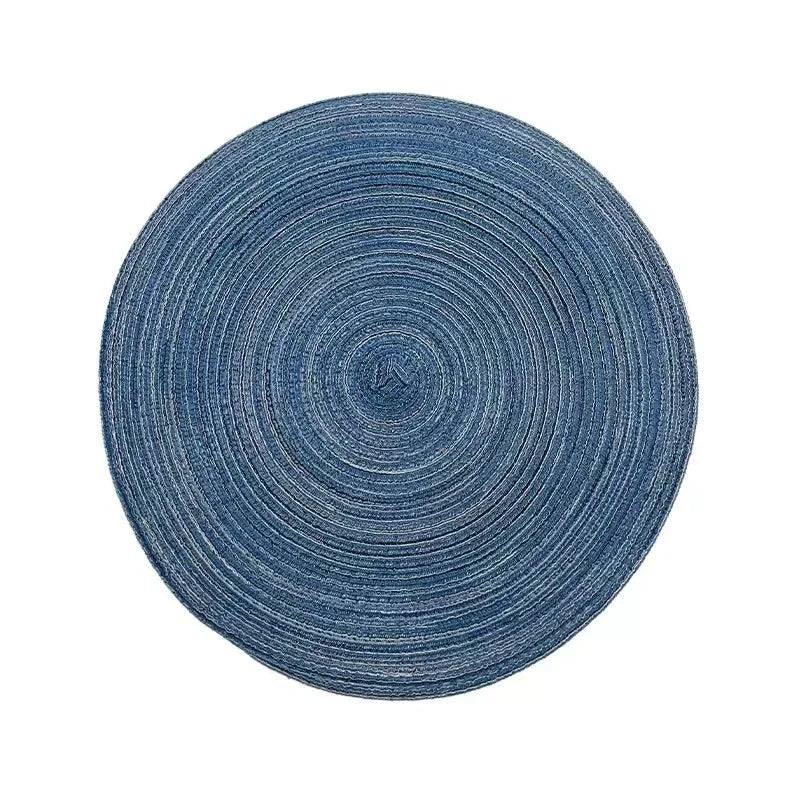 Variant image for Round Placemat Table Woven Vinyl Individual Placemats for Table Non-Slip Kitchen Tableware Drink Cup Coaster Hoilday Decoration-13