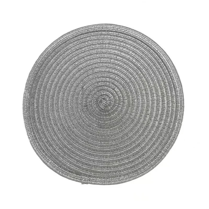 Variant image for Round Placemat Table Woven Vinyl Individual Placemats for Table Non-Slip Kitchen Tableware Drink Cup Coaster Hoilday Decoration-4