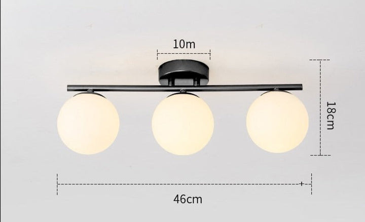 Lampa sufitowa LED | Oświetlenie do salonu i sypialni | Styl nowoczesny, czarny i złoty-1