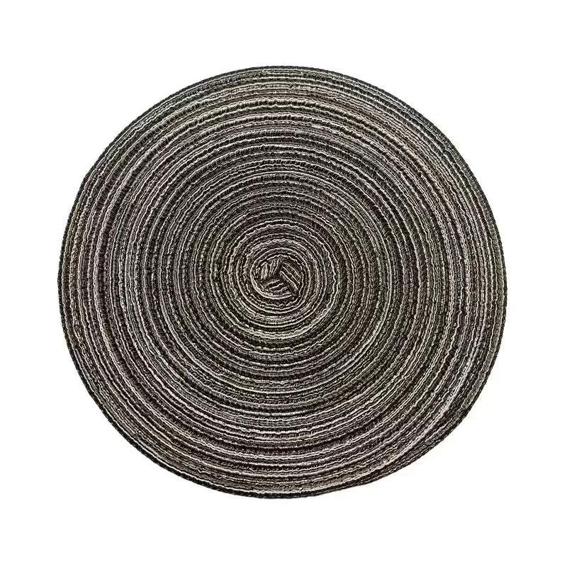 Variant image for Round Placemat Table Woven Vinyl Individual Placemats for Table Non-Slip Kitchen Tableware Drink Cup Coaster Hoilday Decoration-5