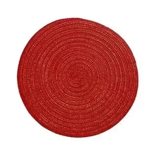 Variant image for Round Placemat Table Woven Vinyl Individual Placemats for Table Non-Slip Kitchen Tableware Drink Cup Coaster Hoilday Decoration-7