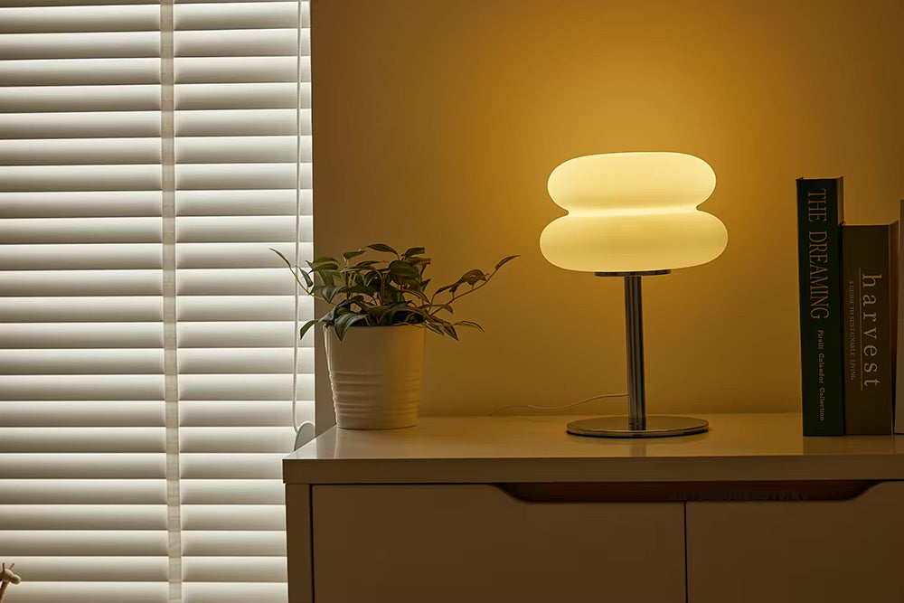 Lampa Stołowa Bauhaus Retro Macaron | Lampa Biurkowa z Regulowaną Jasnością i Temperaturą Koloru