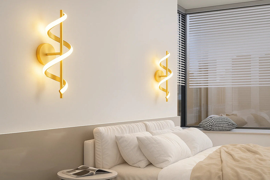 Nowoczesna lampa ścienna LED spiralna