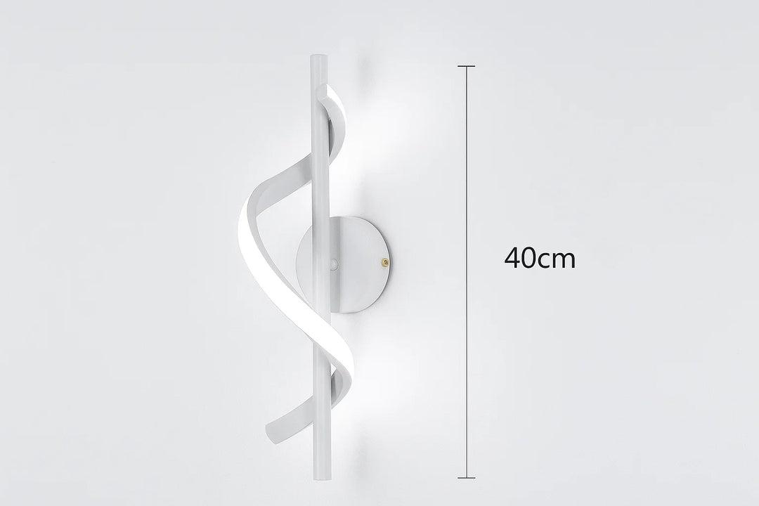 Nowoczesna lampa ścienna LED spiralna