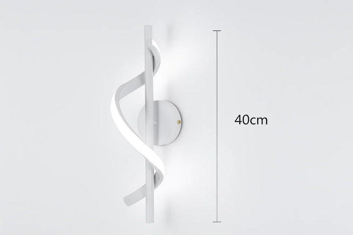 Nowoczesna lampa ścienna LED spiralna