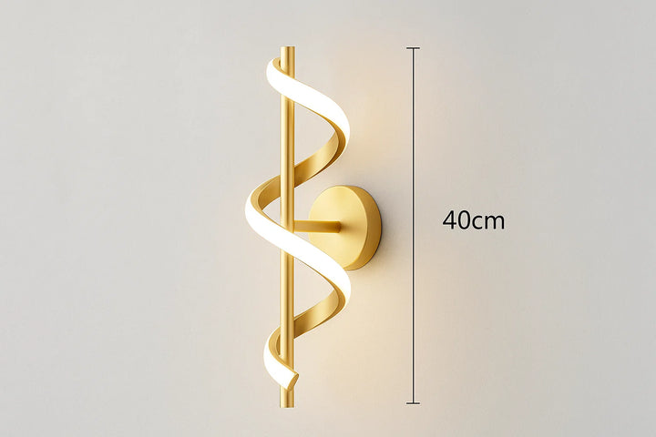 Nowoczesna lampa ścienna LED spiralna